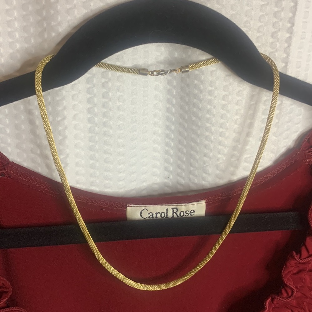 Gold Fine Braided Chain Necklace - Picture 1 of 14